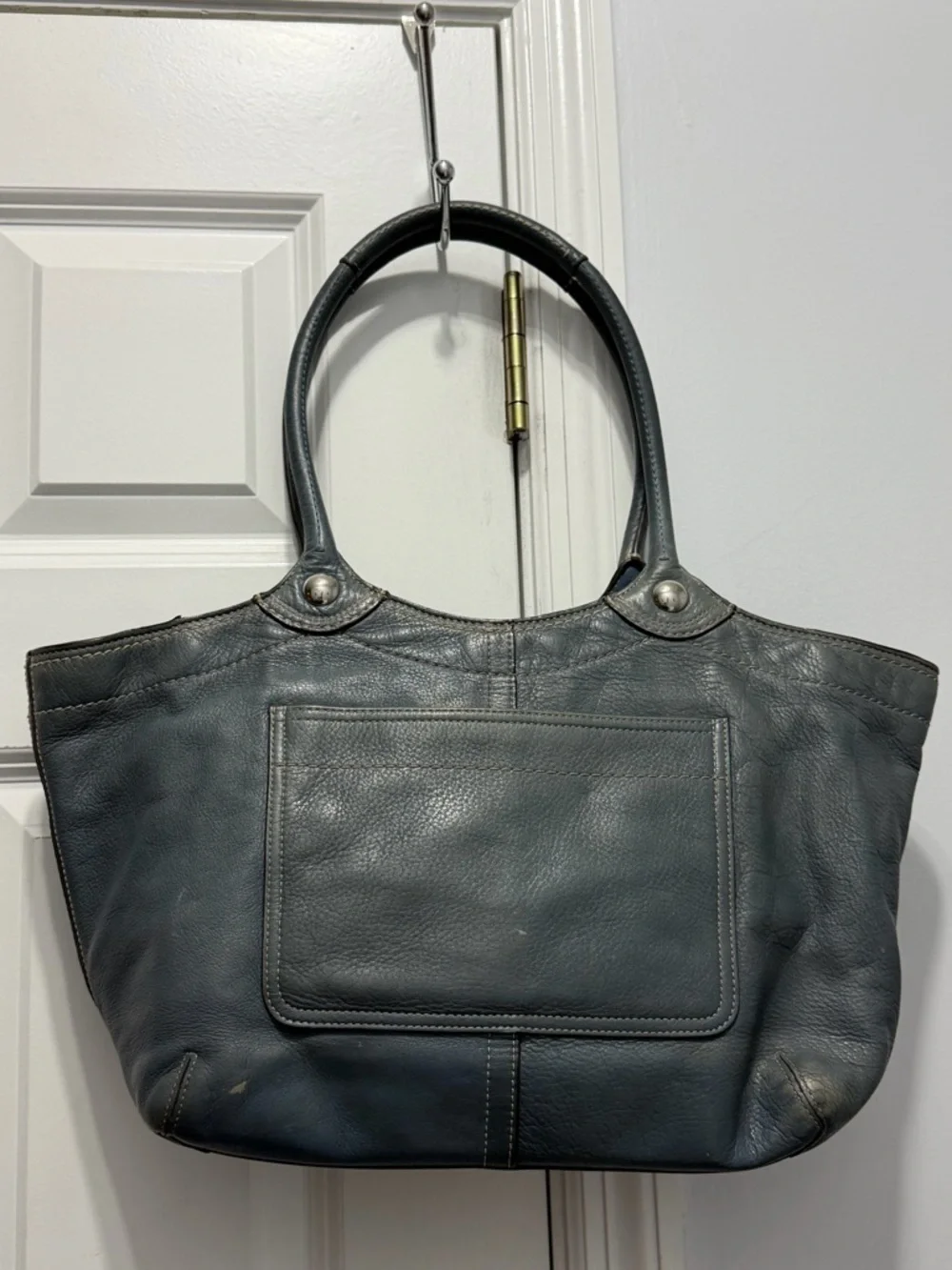 Coach Blue Leather Tote with Top Handles 18386